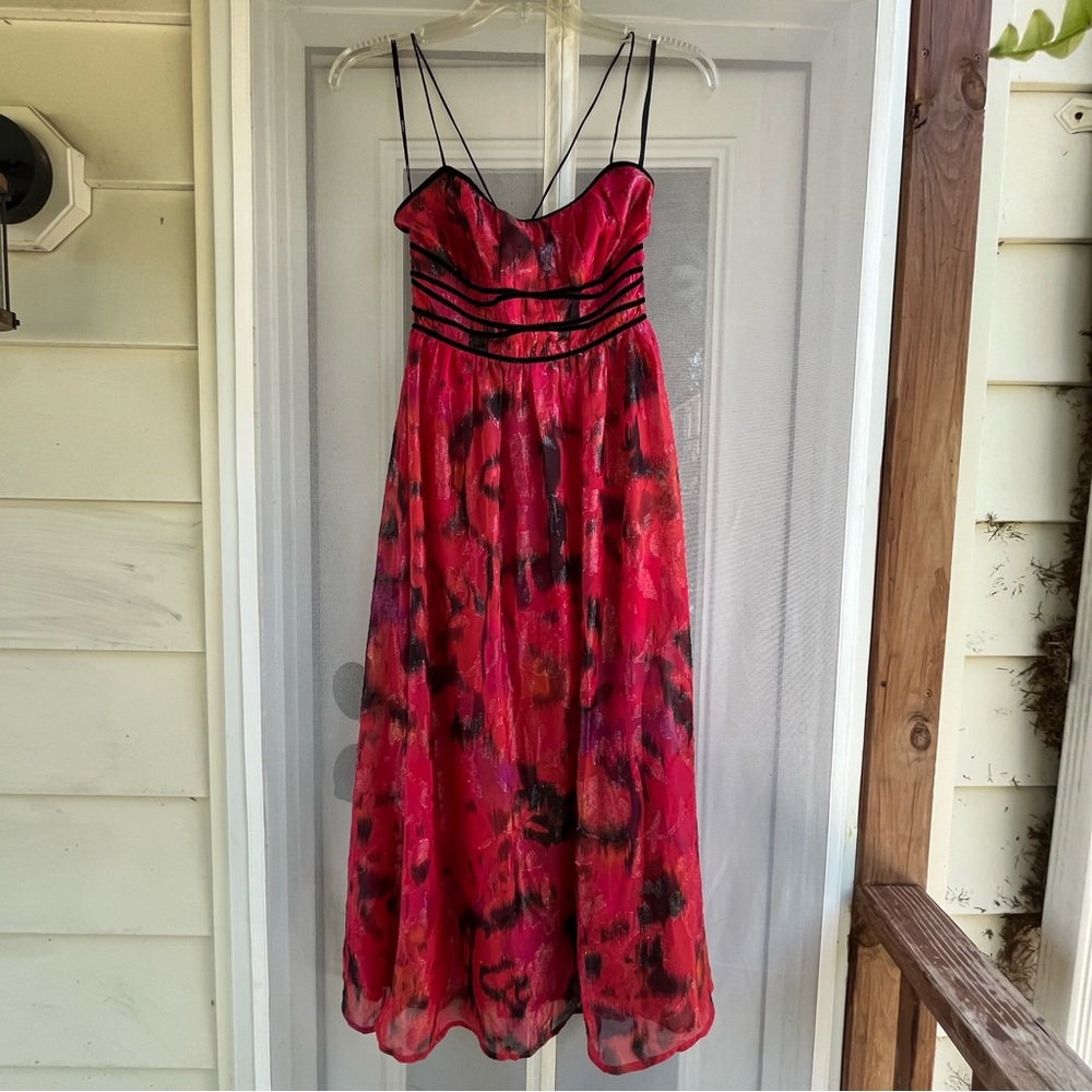 Forever 21 strappy red midi dress EUC